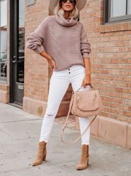 LA Angels Sweter w kolorze beżowym rozmiar: S. Brązowe golfy damskie LA Angels, s, bez wzorów, z bawełny, bez ramiączek. Za 139.87 zł.