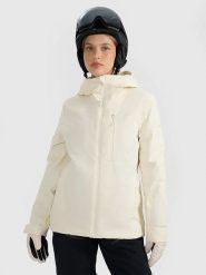 4F Kurtka narciarska w kolorze kremowym rozmiar: M. Brązowe kurtki sportowe damskie 4F, m, bez wzorów, bez kaptura. Za 582.95 zł.