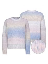 Fresh Made Sweter w kolorze błękitno-jasnoróżowym rozmiar: L. Niebieskie swetry klasyczne damskie Fresh Made, l, bez kołnierzyka. Za 132.05 zł.