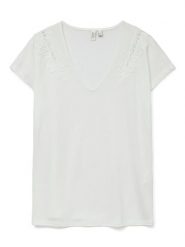 Vero Moda Koszulka w kolorze białym rozmiar: S. Białe bluzki damskie Vero Moda, s, bez wzorów, z koronki, bez kołnierzyka, bez ramiączek. Za 52.79 zł.