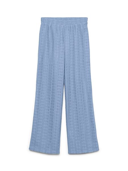 Vero Moda Spodnie w kolorze błękitnym rozmiar: L. Niebieskie spodnie materiałowe damskie Vero Moda, bez wzorów, z koronki. Za 114.95 zł.