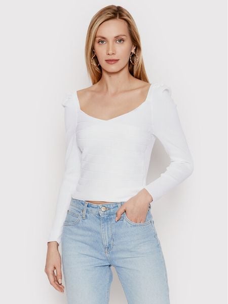 DeeZee Bluzka Prague 14619 Biały Slim Fit. Białe bluzki damskie DeeZee, s, bez wzorów, z syntetyku, bez kołnierzyka, bez ramiączek. Za 69.99 zł.