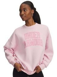 Under Armour Bluza "Rival Flc OS Varsity" w kolorze jasnoróżowym rozmiar: M. Różowe bluzy damskie Under Armour, m, bez wzorów, z bawełny, bez kaptura. Za 157.35 zł.
