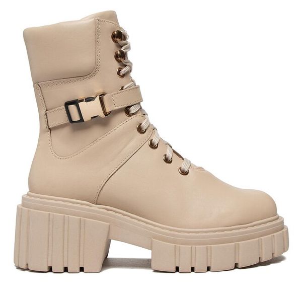 Trzewiki Rage Age. Brązowe botki damskie Rage Age, bez obcasa, na słupku, bez zapięcia. Za 379.99 zł.