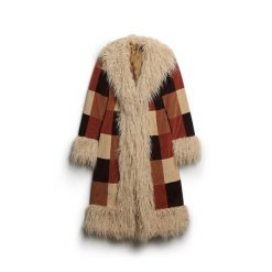 Damski długi płaszcz Superdry Afghan Patchwork. Brązowe płaszcze damskie Superdry, s, bez wzorów, z bawełny, bez kaptura. Za 1,276.00 zł.