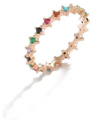 Miu Silver Pozłacany pierścionek z kamieniami szlachetnymi rozmiar: 48. Szare pierścionki damskie Miu Silver, z cyrkonią, pozłacane. Za 69.99 zł.