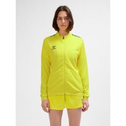 Damska bluza dresowa z poliestru zapinana na zamek Hummel Authentic. Żółte bluzy damskie Hummel, bez wzorów, z dresówki, bez kaptura. Za 217.50 zł.