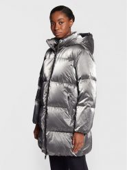 Tommy Hilfiger Kurtka puchowa Metallic WW0WW35935 Srebrny Loose Fit. Szare kurtki damskie Tommy Hilfiger, xl, bez wzorów, z puchu, bez kaptura. Za 1,209.00 zł.