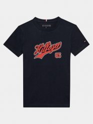 Tommy Hilfiger T-Shirt Hilfiger Script Tee S/S KB0KB08679 Niebieski Regular Fit. Niebieskie t-shirty i koszulki chłopięce Tommy Hilfiger, bez wzorów, z bawełny, bez kołnierzyka, bez ramiączek. Za 99.99 zł.