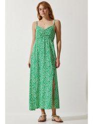 Happiness Istanbul Sukienka w kolorze zielonym rozmiar: 36. Zielone sukienki damskie Happiness Istanbul, bez wzorów, bez ramiączek. Za 70.41 zł.