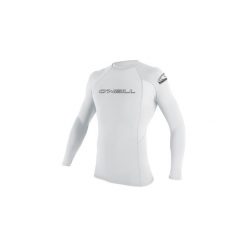 Koszulka ONEILL BASIC SKINS L/S RASH GUARD. Białe bluzki damskie O'Neill, l, bez wzorów, sportowe, bez kołnierzyka, bez ramiączek. Za 145.70 zł.