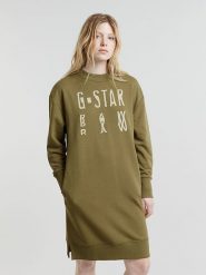 G-Star Sukienka dresowa w kolorze khaki rozmiar: XL. Brązowe sukienki damskie G-Star, bez wzorów, z dresówki, retro, bez ramiączek. Za 224.52 zł.