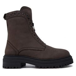 Botki Marco Tozzi. Szare botki damskie Marco Tozzi, bez obcasa, na płaskiej podeszwie, bez zapięcia. Za 379.99 zł.