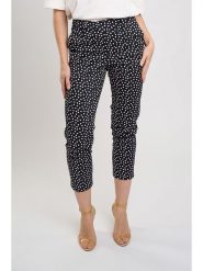 Marks & Spencer Spodnie w kolorze czarno-białym rozmiar: 42/L31. Czarne spodnie materiałowe damskie Marks & Spencer, bez wzorów, z materiału. Za 61.46 zł.