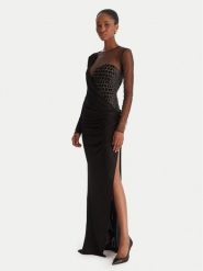 Elisabetta Franchi Sukienka wieczorowa AB-R22-57E2-V890 Czarny Slim Fit. Czarne sukienki damskie Elisabetta Franchi, bez wzorów, z wiskozy, wizytowe, bez ramiączek. Za 3,859.00 zł.