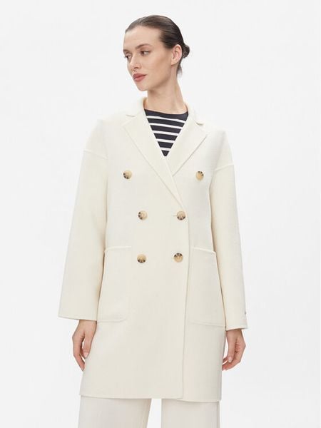 MAX&Co. Płaszcz wełniany Riccardo Biały Regular Fit. Białe płaszcze damskie MAX&Co., bez wzorów, z wełny, bez kaptura. Za 1,689.00 zł.