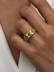 Les Petites Précieuses Pozłacany pierścionek z cytrynem rozmiar: 50. Żółte pierścionki damskie Les Petites Précieuses, z cytrynem, pozłacane. Za 318.37 zł.