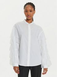 TWINSET Koszula 241TP2140 Biały Loose Fit. Białe koszule damskie Twinset, bez wzorów, z bawełny, bez kołnierzyka, bez ramiączek. Za 1,169.00 zł.