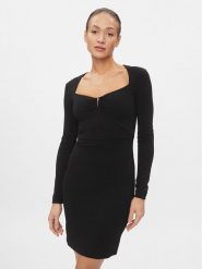 Guess Sukienka codzienna Evelina W4RK53 KC2A2 Czarny Slim Fit. Czarne sukienki damskie Guess, z aplikacjami, z syntetyku, bez ramiączek. Za 249.99 zł.