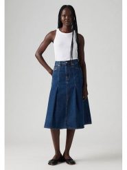 Levi's Spódnica dżinsowa w kolorze granatowym rozmiar: W28. Niebieskie spódnice damskie Levi's, s, z aplikacjami, z bawełny, klasyczne, midi. Za 162.87 zł.