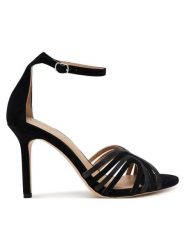 LAUREN RALPH LAUREN Sandały Allie 802966856003 Czarny. Czarne sandały damskie Lauren Ralph Lauren, bez wzorów, ze skóry, bez obcasa, na szpilce, bez zapięcia. Za 469.99 zł.
