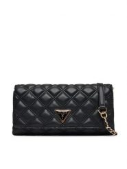 Guess Torebka Giully II Mini HWQG96 73750 Czarny. Czarne torebki wieczorowe damskie Guess, z aplikacjami, ze skóry, bez dodatków. Za 319.99 zł.