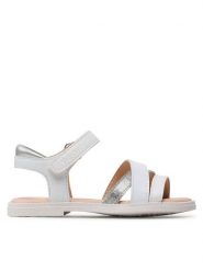 Geox Sandały J Sandal Karly Girl J5235D00254C1000 M Biały. Białe sandały dziewczęce Geox, ze skóry, bez obcasa, bez zapięcia. Za 139.99 zł.