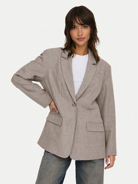 ONLY Marynarka Linda 15328158 Beżowy Oversize. Brązowe marynarki i żakiety damskie Only, l, bez wzorów, z syntetyku. Za 279.99 zł.