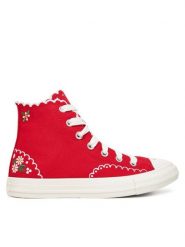 Converse Trampki Chuck Taylor All Star Embroidered Flowers A13518C Czerwony. Czerwone trampki damskie Converse, bez wzorów, z materiału, bez zapięcia. Za 299.99 zł.