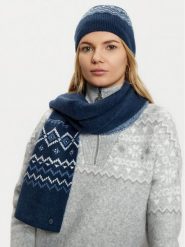 Guess Komplet czapka i komin W5PZ18 Z3LQ0 Granatowy. Niebieskie czapki damskie Guess, na zimę, z aplikacjami, z materiału. Za 509.99 zł.