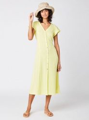 Rip Curl Sukienka "Premium Surf" w kolorze żółtym rozmiar: M. Żółte sukienki damskie Rip Curl, bez wzorów, z bawełny, bez ramiączek. Za 144.58 zł.