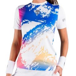 Koszulka damska tenisowa Hydrogen brush tech tee. Białe koszulki damskie HYDROGEN, m, bez wzorów, bez kołnierzyka, bez ramiączek. Za 439.00 zł.
