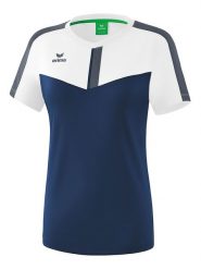 Erima Koszulka sportowa "Squad" w kolorze biało-granatowym rozmiar: 38. Białe koszulki sportowe damskie Erima, bez wzorów, z materiału, bez ramiączek, outdoorowe. Za 65.85 zł.