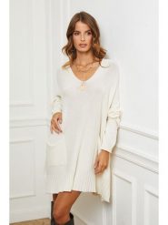 Joséfine Sukienka dzianinowa "Farjo" w kolorze białym rozmiar: XL. Białe sukienki damskie Joséfine, bez wzorów, z dzianiny, bez ramiączek. Za 158.10 zł.