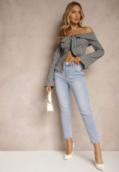 Jasnoniebieskie Jeansy z Bawełny Typu Skinny Selinda. Niebieskie jeansy damskie Renee, z aplikacjami, z bawełny. Za 99.99 zł.