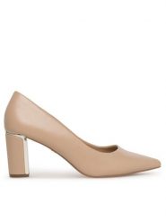Nine West Czółenka ALF10348 Beżowy. Brązowe czółenka damskie Nine West, bez wzorów, z syntetyku, bez obcasa. Za 143.99 zł.