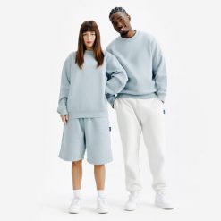 Bluza z okrągłym dekoltem unisex Elementals. Niebieskie bluzy damskie Decathlon, m, bez wzorów, z bawełny, bez kaptura. Za 149.99 zł.