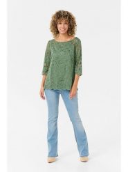 Cream Bluzka w kolorze zielonym rozmiar: XXL. Zielone bluzki damskie Cream, xxl, bez wzorów, z koronki, bez kołnierzyka, bez ramiączek. Za 104.64 zł.