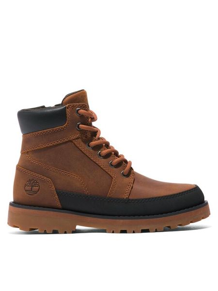 Timberland Trapery Courma Kid Boot W/ Rand TB0A5XJ9F131 Brązowy. Brązowe buty zimowe chłopięce Timberland, ze skóry, bez zapięcia. Za 339.99 zł.