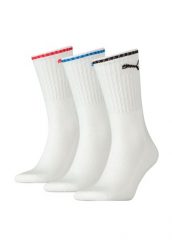 Skarpety Puma Sport Crew Stripe 3Pack białe. Białe skarpetki damskie Puma, bez wzorów, z bawełny. Za 45.99 zł.