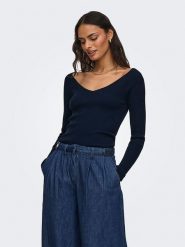 JDY Sweter "Nanna" w kolorze granatowym rozmiar: XL. Niebieskie swetry klasyczne damskie JDY, xl, prążkowane, bez kołnierzyka. Za 72.95 zł.