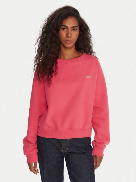 Tommy Jeans Bluza Silver Script DW0DW21961 Różowy Regular Fit. Czerwone bluzy damskie Tommy Jeans, l, bez wzorów, z bawełny, bez kaptura. Za 289.99 zł.
