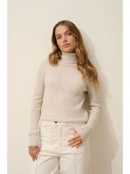 Just Cashmere Kaszmirowy golf "Miraya" w kolorze beżowym rozmiar: L. Brązowe golfy damskie Just Cashmere, l, bez wzorów, z kaszmiru, bez ramiączek. Za 281.10 zł.