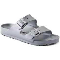 Sandały Damskie EVA Arizona. Szare sandały damskie Birkenstock, bez wzorów, bez obcasa, bez zapięcia. Za 405.99 zł.