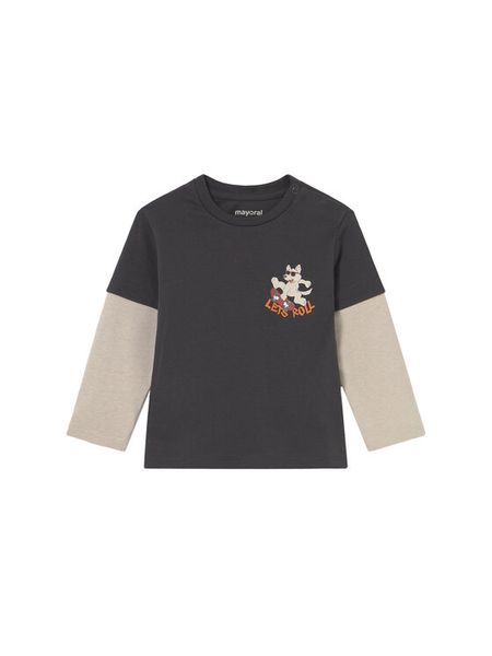 Mayoral Bluzka 2062 Czarny Regular Fit. Czarne t-shirty i koszulki chłopięce Mayoral, bez wzorów, z bawełny, bez kołnierzyka, bez ramiączek. Za 79.99 zł.