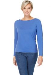 Heine Sweter w kolorze niebieskim rozmiar: 42. Niebieskie swetry klasyczne damskie Heine, z bawełny, bez kołnierzyka. Za 55.95 zł.