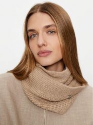Guess Komin AW5237 WOL03 Beżowy. Brązowe kominy damskie Guess, z aplikacjami, z materiału. Za 299.99 zł.
