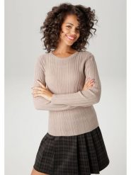 Aniston Sweter w kolorze szarobrązowym rozmiar: 38. Brązowe swetry klasyczne damskie Aniston, bez kołnierzyka. Za 52.30 zł.