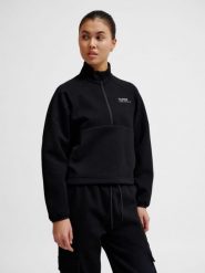 Damska bluza z zamkiem błyskawicznym Hummel Tech Fleece Boxy. Czarne bluzy damskie Hummel, na wiosnę, m, bez wzorów, z bawełny, bez kaptura. Za 307.55 zł.