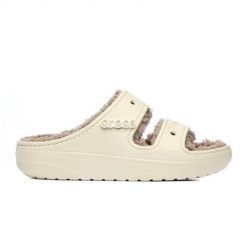 Klapki damskie Crocs Classic Cozzzy Sandal. Czarne klapki damskie Crocs, bez wzorów, z gumy, bez obcasa, bez zapięcia. Za 208.15 zł.